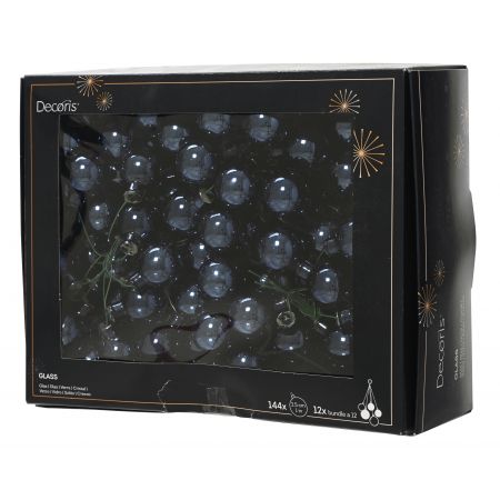 Weihnachtskugel Glas D3cm Nachtblau 12 Stk