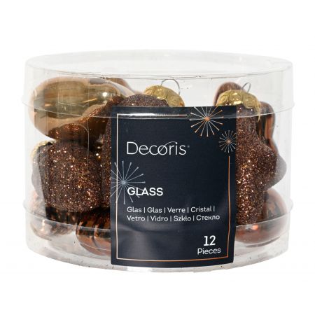 Ornament Glasfigur L2B4H4cm braun 12St