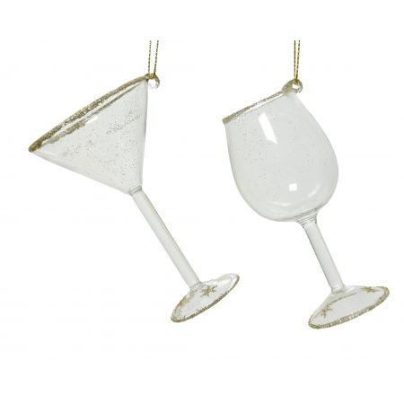 Ornamentglas Trinkglas klar/gold verschiende Arten 