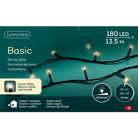 LED basic l13.5m-180LED schwarz/warmweiß