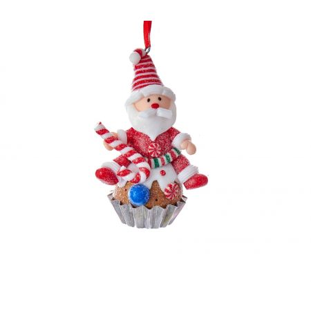 Kurt S. Adler 3.5"CLAYDOUGH CUPCAKE SANTA, SNOWMAN