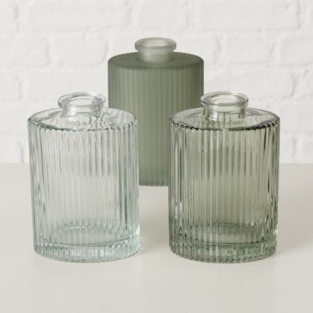 Vase Tonja, 3 sort., H 11,5 cm, Lackiertes Glas, Glanz, Uni