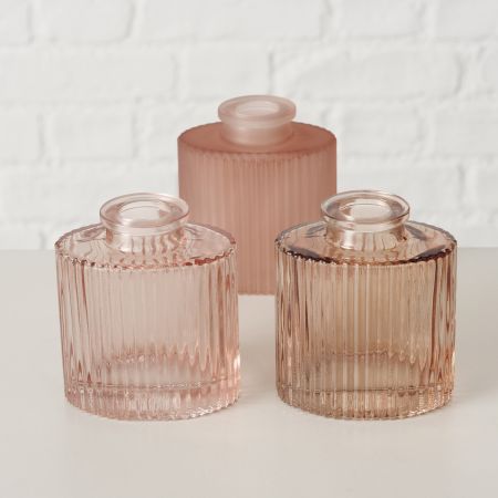 Vase Tonja, 3 sort., H 8 cm, Lackiertes Glas, Glanz, Uni