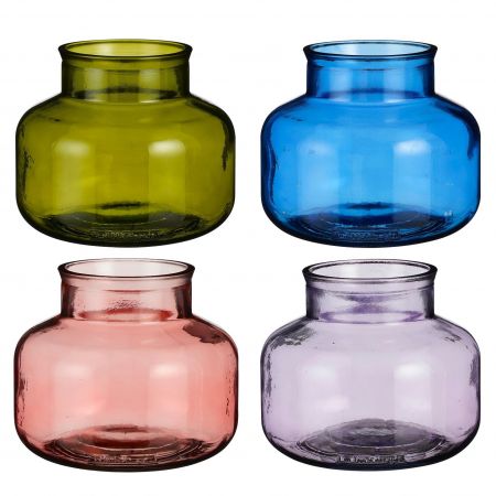 Garcia Laterne Glas, Flieder, Rosa, Blau, Grün, 4-fach sortiert, PDQ – H16 x T19 cm