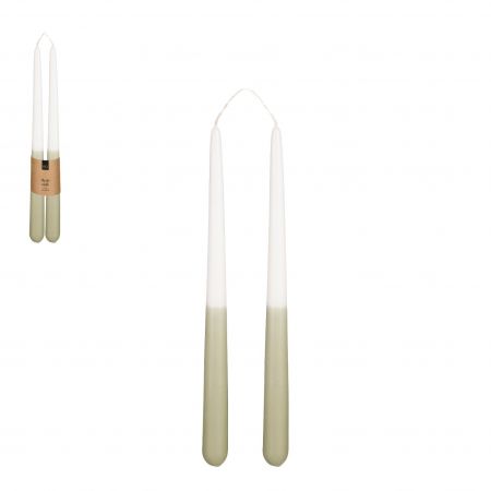 Dip-Dye Kerzen l.grün 2 Stück - H30xT2,2cm