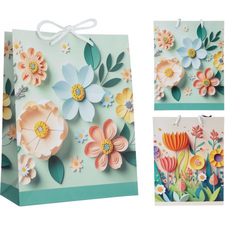 GESCHENKTÜTE BLUME 34CM 2SORT