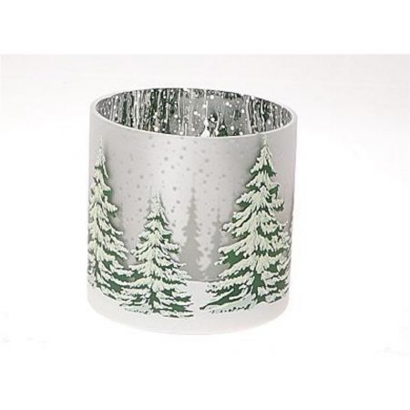 Tealight Print Snow H15D15 White