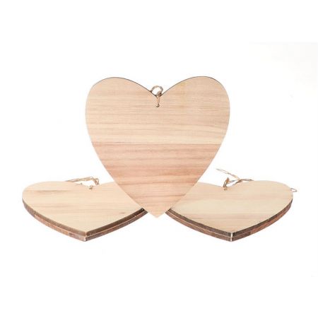 Hanger Essential Heart 5Pcs L-25 W-25 H-0.7 Wood