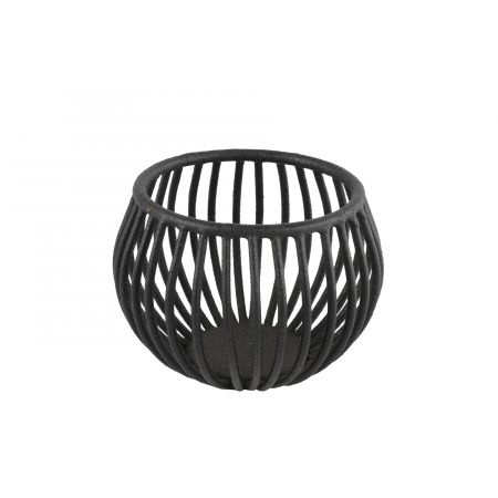 Theelichth laag ro Jesper S mat zwart L8,5B8,5H6,5CM