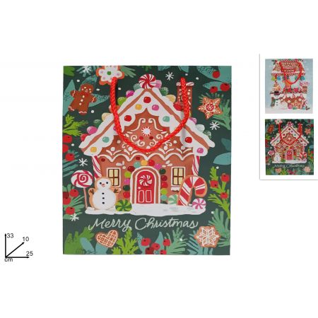 CADEAUTAS KOEKENHUISJE 33X25X10 2ASS