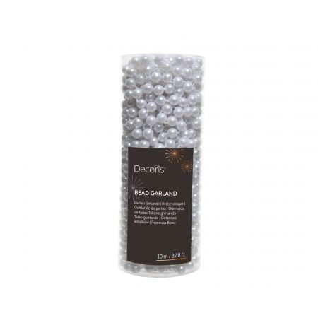Kralenslinger plastic shiny winterwit dia0.8cm x L.1000cm