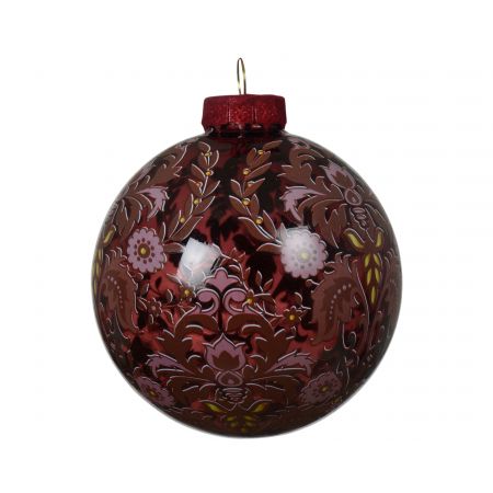 Kerstbal glas kerstrood/kleur(en) dia8cm