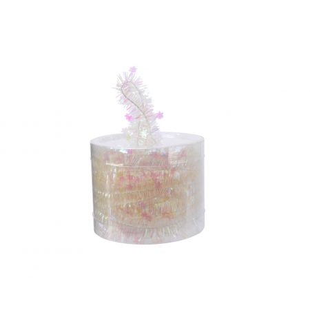 Lametta guirlande pet shiny stars helder/iris dia3.5cm x H.700cm