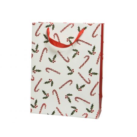 Giftbag papier met handvat fsc 100% wit/kleur(en) L.10cm x W.26cm x H.32cm