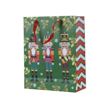 Giftbag papier met handvat fsc 100% groen/kleur(en) L.10cm x W.26cm x H.32cm