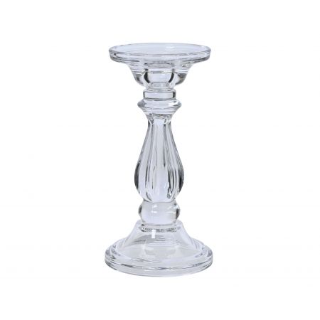 Kandelaar glas helder L.10cm x W.10cm x H.20cm