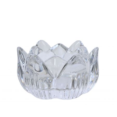 Theelichthouder glas helder L.7cm x W.7cm x H.4.5cm