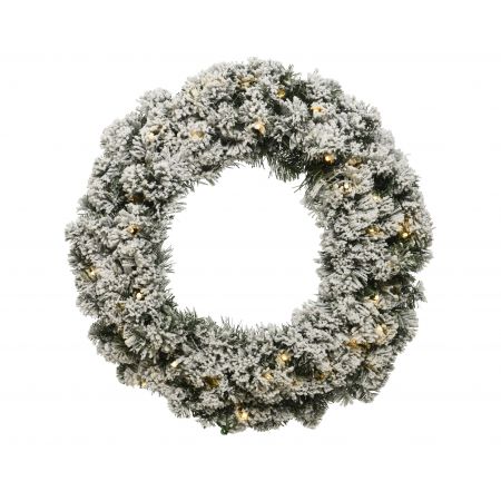 Imperial krans snowy LED BO binnen groen/wit/warm wit dia50cm x H.8cm