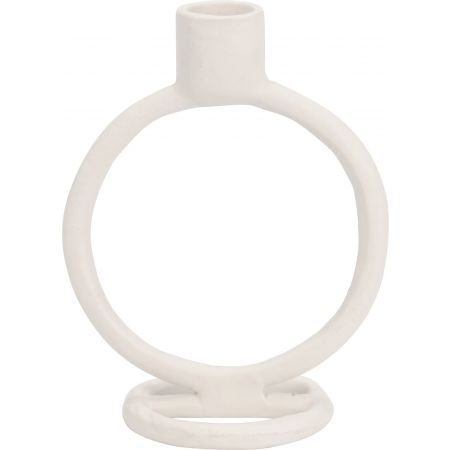KANDELAAR 11X15CM ROND WIT