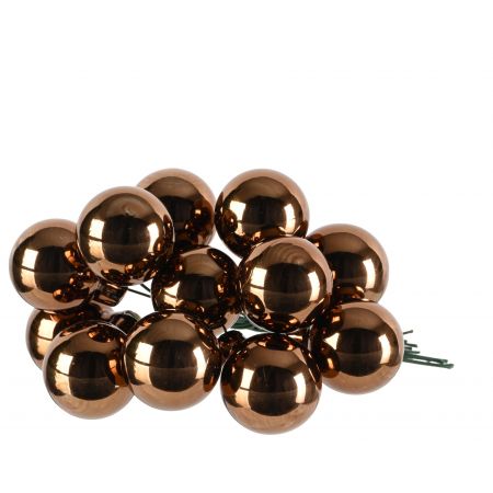 Kerstballen op draad glas espresso dia2.5cm