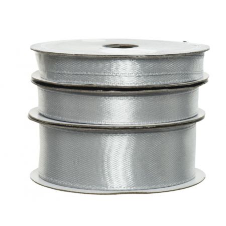 Lint polyester satin 3ass zilver L.500cm x W.0.5cm x H.0.01cm