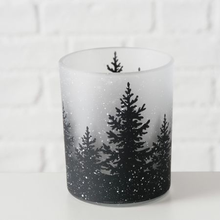Windlicht Shadow, Rond, H 8,5 cm, gls gelakt, Veelkleurig, Motief, Print rondom