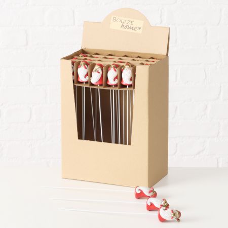 Pflanzstecker Franyo, 3-sortiert, Thekendisplay, Weihnachtsmann, H 29,5 cm, Synthetisches Harz