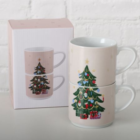 Tasse Hanna, 2-teilig 340 ml, Spülmaschinenfest, Mehrfarbig, Motiv, Rosa