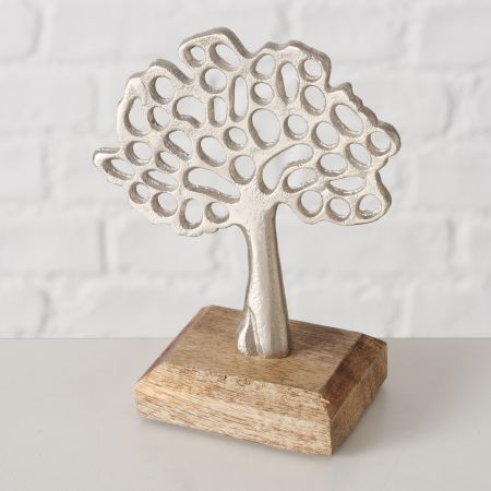 Dekoständer Florentina, Baum, H 12 cm, Mango (Mangifera indica), Aluminium, Mehrfarbig