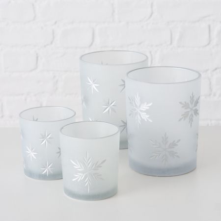 Windlicht Stellina, 2 assortie Rond, H 13 cm, gls gelakt, Effen, Motief