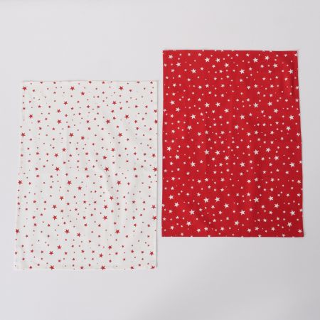 Geschirrtuch Sterny, 2-teilig, Baumwolle, Rot, Weiß, L 70 cm, B 50 cm