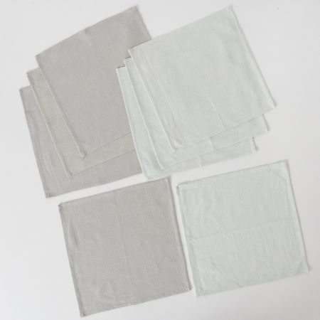 Servietten Lenea, 4-teilig, 2-sortiert, Einfarbig, Nein, Grau, Grün, Baumwolle