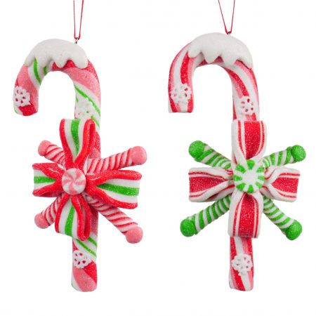 4.75"H CLAY DOUGH CANDY CANE ORNA X 2.