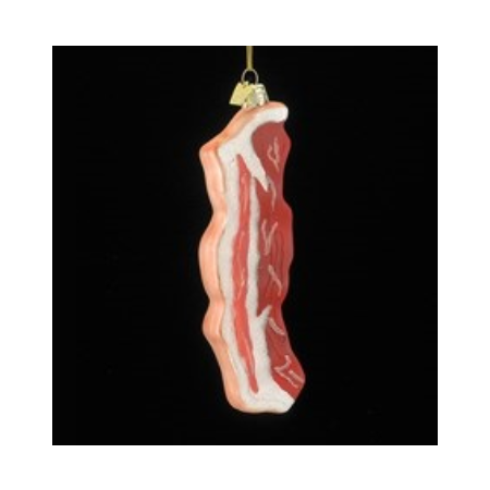 5.75"NOBLE GEMS GLASS BACON ORN.