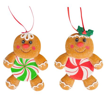 4.25"H CLAY DOUGH GINGERBREAD ORNA X 2.